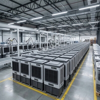 Refroidisseur d'air mobile industriel à faible consommation d'énergie, 220V, unité de refroidissement portable pour garage, fourni par l'usine