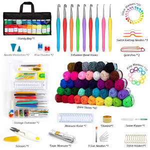 <span class=keywords><strong>Kit</strong></span> <span class=keywords><strong>de</strong></span> crochet <span class=keywords><strong>de</strong></span> 95 pièces avec crochets Ensemble <span class=keywords><strong>de</strong></span> fil-Outils complets <span class=keywords><strong>de</strong></span> crochet pour débutants <span class=keywords><strong>Kit</strong></span> <span class=keywords><strong>de</strong></span> <span class=keywords><strong>couture</strong></span> à tricoter à la main - Product Image 2