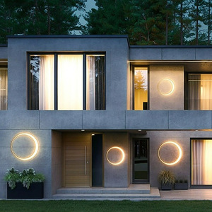 Lampe murale extérieure étanche en forme de croissant, 120 LED, alimentée par énergie solaire, éclairage de jardin, villa, entrée - Product Image 2