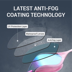 Lunettes de course personnalisées grand cadre HD anti-buée en silicone PC pour adultes Lunettes de natation de plongée professionnelles étanches UV - Product Image 4