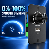 Panneau de commande à intensité variable LED 12V DC avec chargeur rapide QC 3.0, gradation PWM 0%-100% pour camping-car, bateau, camion, caravane, remorque