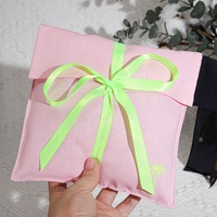 Recyclable coloré coton lin faveur de mariage cadeau pochette d'emballage Logo personnalisé imprimé enveloppe coton sac à main vêtements sac à poussière