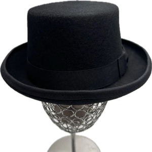 Cylindre classique élégant 100% laine feutre chapeau haut de forme Style victorien fait <span class=keywords><strong>chapelier</strong></span> grand messieurs chapeaux de <span class=keywords><strong>luxe</strong></span> formels pour hommes - Product Image 2