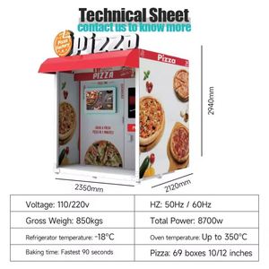 Distributeur automatique de pizzas chaudes - Distributeur automatique de pizzas intelligent pour les entreprises commerciales, en libre-service, pizzas chaudes 24h/24 - Product Image 2