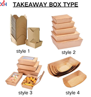 Boîte à emporter chinoise en papier brun kraft micro-ondable Boîte à emporter résistante aux fuites et à la graisse-Récipients alimentaires recyclables