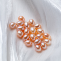 Perles d'eau douce en vrac de forme ovale parfaite en forme de goutte de riz 6-11MM 5A