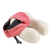 Oreiller de Voyage en Mousse à Mémoire de Forme en U avec Cordon Réglable, Essentiel pour le Soutien du Cou en Avion