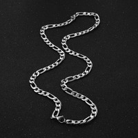 Chaîne Figaro en acier inoxydable étanche, collier de couleur argent de haute qualité, bijoux à la mode pour hommes et femmes, cadeau de noël