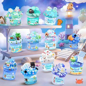 ชุดสไลม์บลูโอเชียนพร้อมโฟมเนยคลาวด์ สไลม์ใสเงาแบบบิงซู ชาร์มส์ตกแต่ง ของขวัญการ์ด สำหรับขายส่ง โรงงานรับผลิตแบบ OEM ODM - Product Image 6
