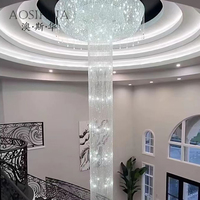 Grande Suspension en Cristal Italien pour Projets Hôteliers, Hall d'Hôtel, Lustre Européen de Luxe en Métal Personnalisé