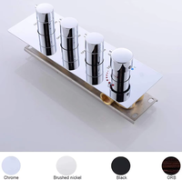 Robinet de douche thermostatique à 3 sorties en laiton massif avec finition chromée, distributeur d'eau chaud/froid facile à installer pour salle de bain