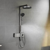 Ensemble de douche mural de luxe en cuivre, finition bronze canon, avec système de pluie et mitigeur de salle de bain pour appartement