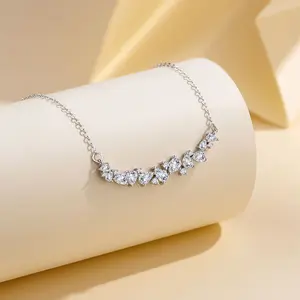 Colar de prata esterlina 925 Wistaria Sorriso com pingente de diamante Moissanite para mulheres, joia banhada a ródio 18K, novo estilo