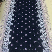 NOUVEAU Tissu en velours brodé de paillettes 100 % polyester pour vêtements africains haut de gamme, idéal pour les sacs de fête pour filles