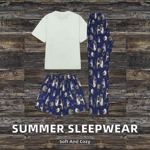 Conjunto de Pijamas de Verano para Mujer, Tejido de Punto Suave, Manga Corta, Impresión Personalizada Bajo Demanda - Product Image 2