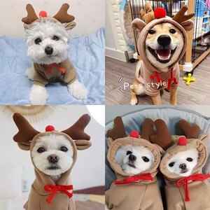 Disfraz de Reno Navideño para Perros y Gatos, Sudadera con Capucha de Forro Polar, Disfraz de Invierno con Diseño Animal - Product Image 2