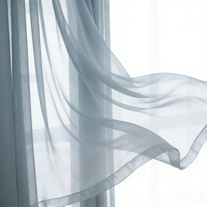 <span class=keywords><strong>Tende</strong></span> <span class=keywords><strong>Trasparenti</strong></span> Grigio Chiaro per Finestre, Pannello Basico con Tasca per Asta per Camera da Letto - Product Image 3