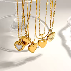 वाटरप्रूफ ज्वैलरी तिरनिश मुक्त गहने स्टेनलेस स्टील 18k सोने की प्लेटेड वैलेंटाइन फैशन चेन नेकलेस - Product Image 5