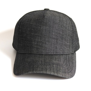 Oem caldo di vendita su ordinazione di nuovo stile di alta qualità nero del denim UNA cornice A forma di 5 pannello berretti da baseball del cappello uomo outdoor sport streetwear - Product Image 2