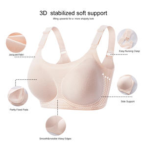 カスタムビッグバストマタニティブラ、プラスサイズフルカバー快適ワイヤレスジェリー授乳ブラ、妊婦・授乳中の女性向け - Product Image 5