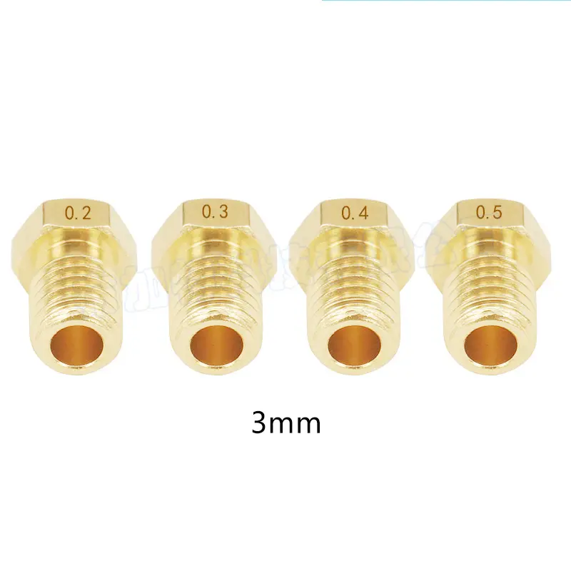 Factory direct 3d printer accessories E3DV5 V6 brass nozzle print head m6 1.75 3.0 consumables