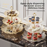 Luxuriöse Mehrstöckige Obstschale Zeitgenössisches Design Hitzebeständiger Kunststoff Abstraktes Muster Wohnzimmer Couchtisch