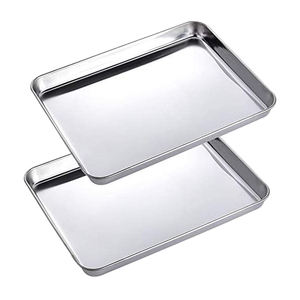 Plateaux de rangement pour cosmétiques et bijoux rectangulaires OEM Plats de présentation en métal en acier inoxydable Plaques de rangement décoratives pour services - Product Image 1