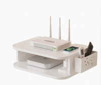 Étagère murale flottante à double niveau en bois pour la décoration de la maison, rangement pour routeur Wi-Fi, lecteur DVD, projecteur