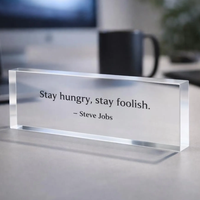 Plaque décorative de bureau personnalisée en acrylique – Citation motivante en lucite – Idée cadeau pour la pleine conscience