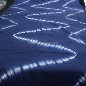 Tissu en coton indien Shibori Indigo bleu fait à la main de haute qualité pour vêtements pour garçons-Matériel de couture respirant écologique pour robe - Product Image 1