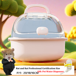 Jaula Portátil para Hámster con Accesorios para Mascotas Pequeñas, Cierre de Botón, Bandeja de Plástico y Caja de Arena - Product Image 5