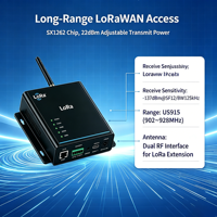 Passerelle LoRaWAN US915 SX1302 Multi-canaux avec liaison cellulaire 4G, RS485, RS232, LAN, montage sur rail DIN, ChirpStack, MQTT, YFL1410-4G