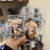 Pochette à fermeture éclair transparente en PVC personnalisée de 3 pouces sac de rangement pour porte-badge Kpop Idol à collectionner directement en usine
