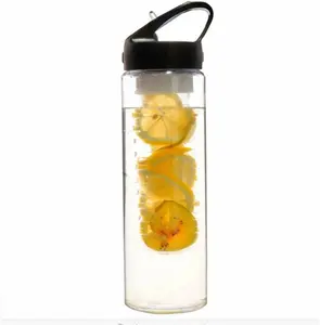 Grote Sport Plastic Waterfles Met Thee-Infuser Handvat Filterbeker 800Ml Buiten Plastic Tritan Waterfles Met Deksels