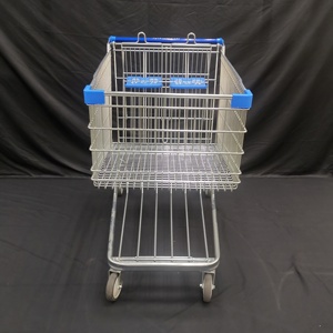 2025 El mejor carrito de compras de comestibles 270L Carrito de supermercado a la venta Supermercado de <span class=keywords><strong>metal</strong></span> de cuatro ruedas Precio de carrito de compras usado - Product Image 4