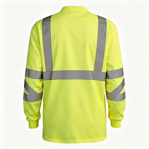 Wholesale Fast Shipping Drop Needle Long Sleeve Reflective Safety <b>Fluorescent</b> Yellow Hi Vis <b>Clothing</b> - Product Image 3