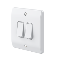 Interrupteur mural sans fil intelligent 2 gangs MK Logic Grid Kinetic à bouton-poussoir compatible RF433 pour appareils domotiques