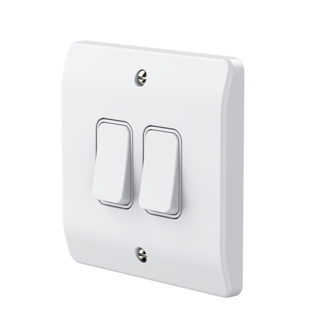 Smart Home 2 Gang MK Logic Grid Kinetic Switch Push Button Wireless UK Wall Switches Compatible RF433 for Smart Home Devices