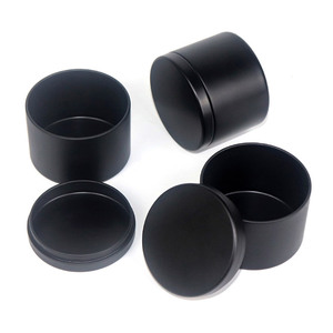 Hộp Thiếc Đựng Kẹo Bằng Kim Loại Không Viền Sang Trọng Hộp Thiếc Nến 4Oz 8Oz Hộp Thiếc Nến Màu Đen Vàng Thơm - Product Image 1