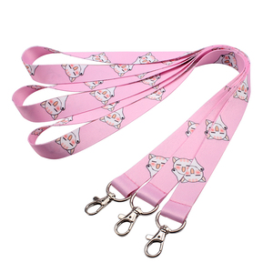 Cordón de correa para el cuello de poliéster Rosa personalizado para impresión por sublimación Logotipo de pantalla de seda - Product Image 3