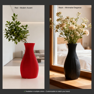 Florero <span class=keywords><strong>de</strong></span> Plástico Ligero y Duradero con Diseño Moderno <span class=keywords><strong>de</strong></span> Nervaduras Superiores, Ecológico, para Decoración del Hogar - Product Image 4