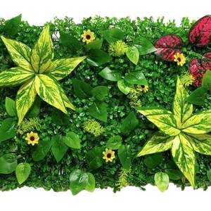 Décoration murale de centre commercial intérieur tridimensionnel simulé plante artificielle en plastique vert fausses fleurs <span class=keywords><strong>herbe</strong></span> verte - Product Image 5