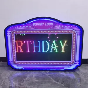 Party Club Signs Custom Vip Board Led Message Board Programmable Led Light Bottle Presenter For Night Club