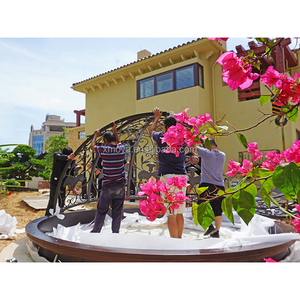 Nouveau bassin de jardin en <span class=keywords><strong>fer</strong></span> <span class=keywords><strong>forgé</strong></span> métal 15 cm, élément décoratif de Villa de manoir, loisirs, en acier, Style européen, gazébo - Product Image 4