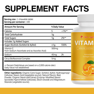 Tabletas Masticables <span class=keywords><strong>de</strong></span> <span class=keywords><strong>Vitamina</strong></span> <span class=keywords><strong>C</strong></span> - 500mg <span class=keywords><strong>de</strong></span> <span class=keywords><strong>Vitamina</strong></span> <span class=keywords><strong>C</strong></span> Amortiguada, Apoyo Inmunológico y Absorción Mejorada, Sabor Naranja, Vegano, Sin OMG - Product Image 6