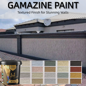 Pintura Gamazine Tintada Personalizada Blue Kingfisher, Revestimiento de Pared con Textura de Piedra, Acabado Decorativo para Fachadas Exteriores de Villas Históricas - Product Image 1