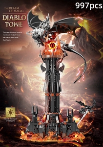 Moc-Lord Movie Anneaux Modèle Fell <span class=keywords><strong>Beast</strong></span> Magic Tower Blocs de construction 40 pièces en plastique Fantasy Sci-Fi Creative Assembler des briques Jouets - Product Image 3