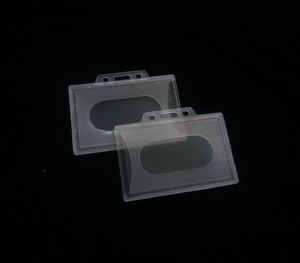 Durable Hard Plastic <b>ID</b> Badge Card <b>Holder</b> Double-Sided Clear Insert for Business Cards for Bank Use - Product Image 1