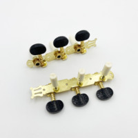 Guitar Accessories Classical Guitar Tuning Pegs Golden Black Wood Grain Plastic Tuners With Cylindrical String Winder