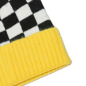 Plain Checkered Beanie Embroidery Logo Custom Knitted Winter Hats Men <b>Women</b> Fashion Beanies Hat - Product Image 6